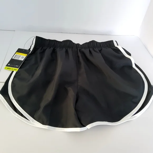 (NEW) Nike Womens Dri-Fit Running Shorts Black & White Mesh Sides Liner Size XS - Picture 2 of 7